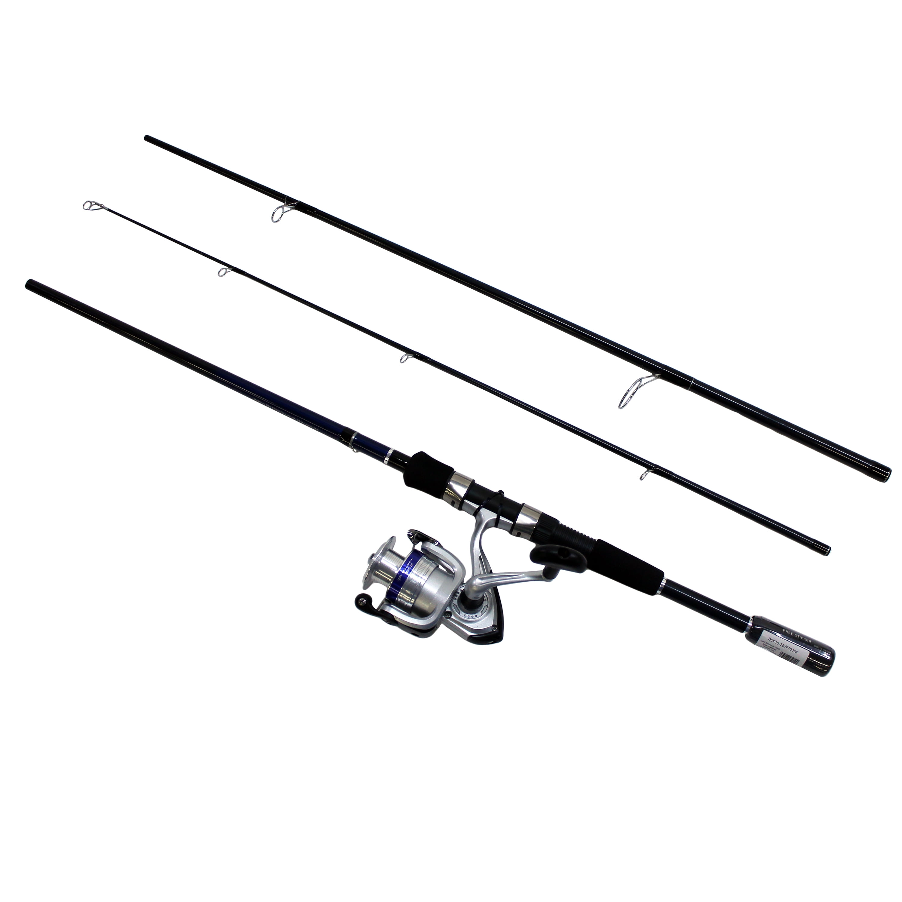 Daiwa D-Shock Freshwater Spinning Combo 2 Bearings, 7' Length, 3 Piece Rod,  Medium Power 