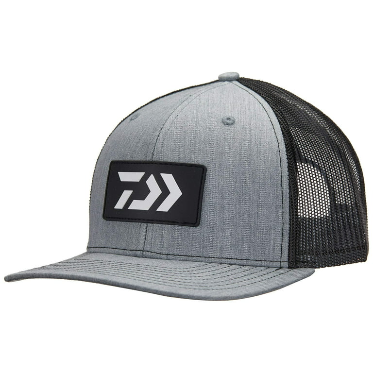 Daiwa D-Vec Two-Tone Logo Trucker Hats Rubber Patch Logo / Grey/Black