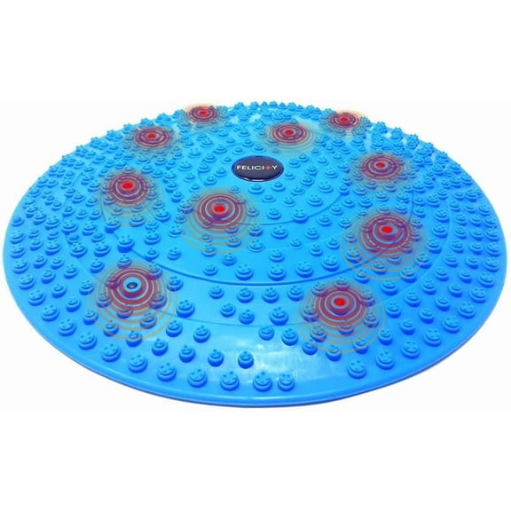 Daiwa Felicity Foot Massager Mat - Reflexology Mat with Magnetic Therapy Acupressure Disc - Ergonomic Acupressure Mat for Feet Relaxation, Pressure Point Pad for Foot Pain Relief - FSA HSA Eligible