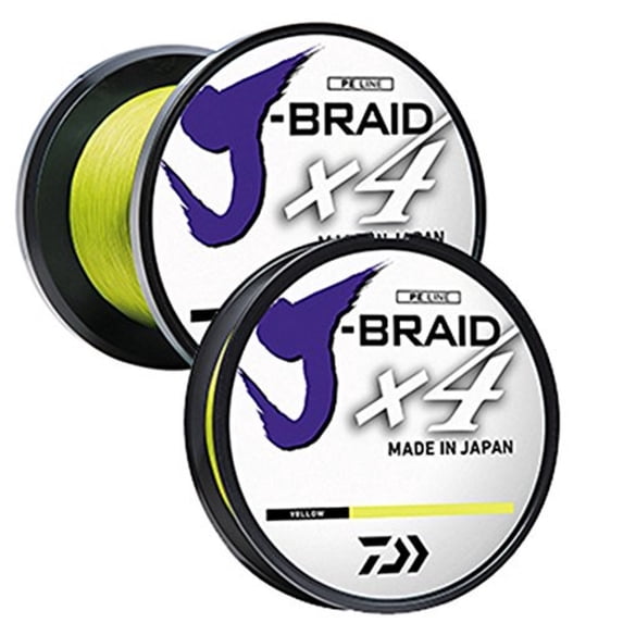 Daiwa J-Braid X4 300 Yard Spool 6LB Test, Fluorescent Yllw