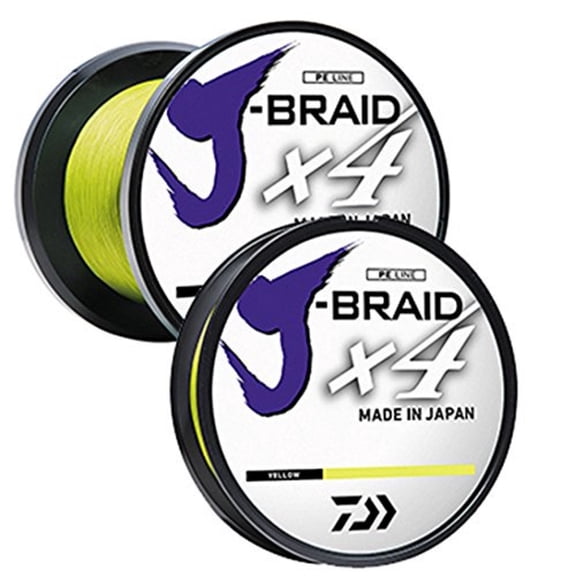 Daiwa J-Braid X4 300 Yard Spool 6LB Test, Fluorescent Yllw