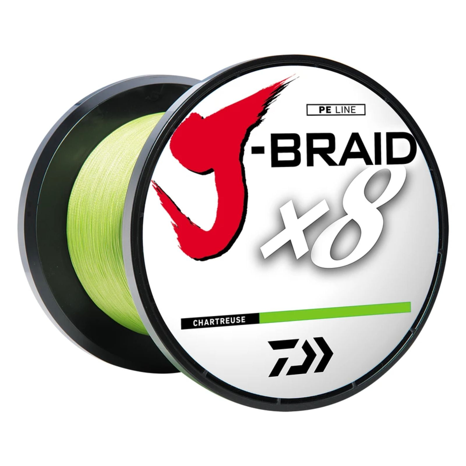 Daiwa J-Braid X8 3000M 15LB Test Chartreuse Bulk Spool - MNA