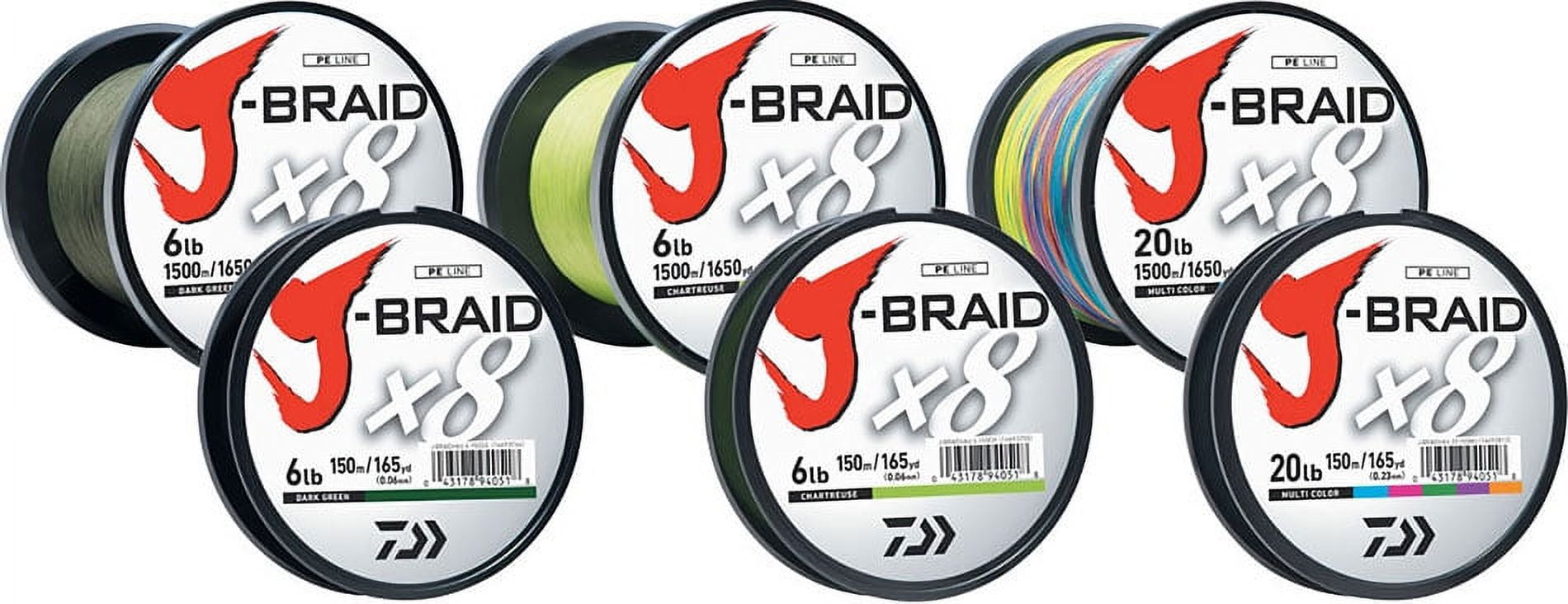 Daiwa J-Braid x8 8 Strand Braided Line, 150lb, 500m/548yd, White