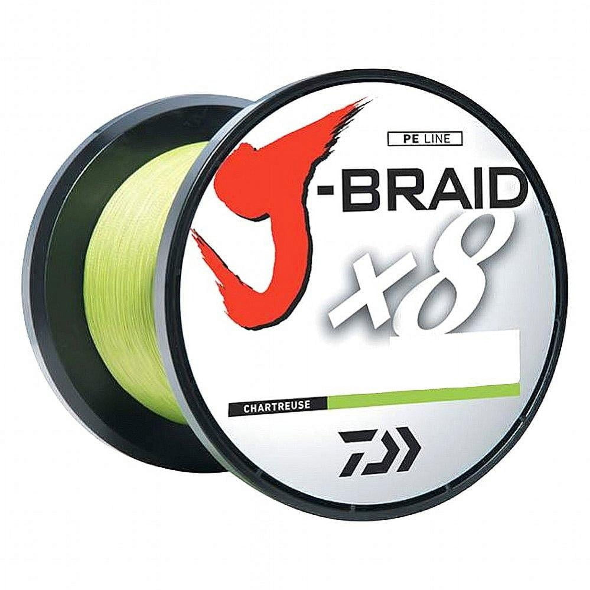 Daiwa J-Braid x8 8 Strand Braided Line, 6lb, 3000m/3300yd, Chartreuse ...