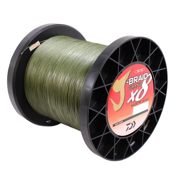 Daiwa J-Braid x8 GRAND Braided Line DARK GREEN 20lb, 3000yd - JBGD8U20-3000DG