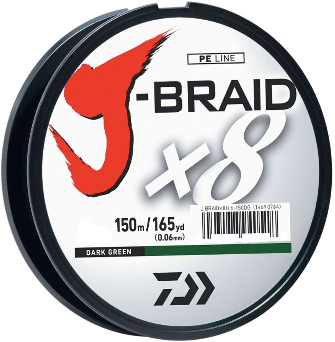 Daiwa J-BRAIDX8 JB8U6-150DG Braided Fishing Line