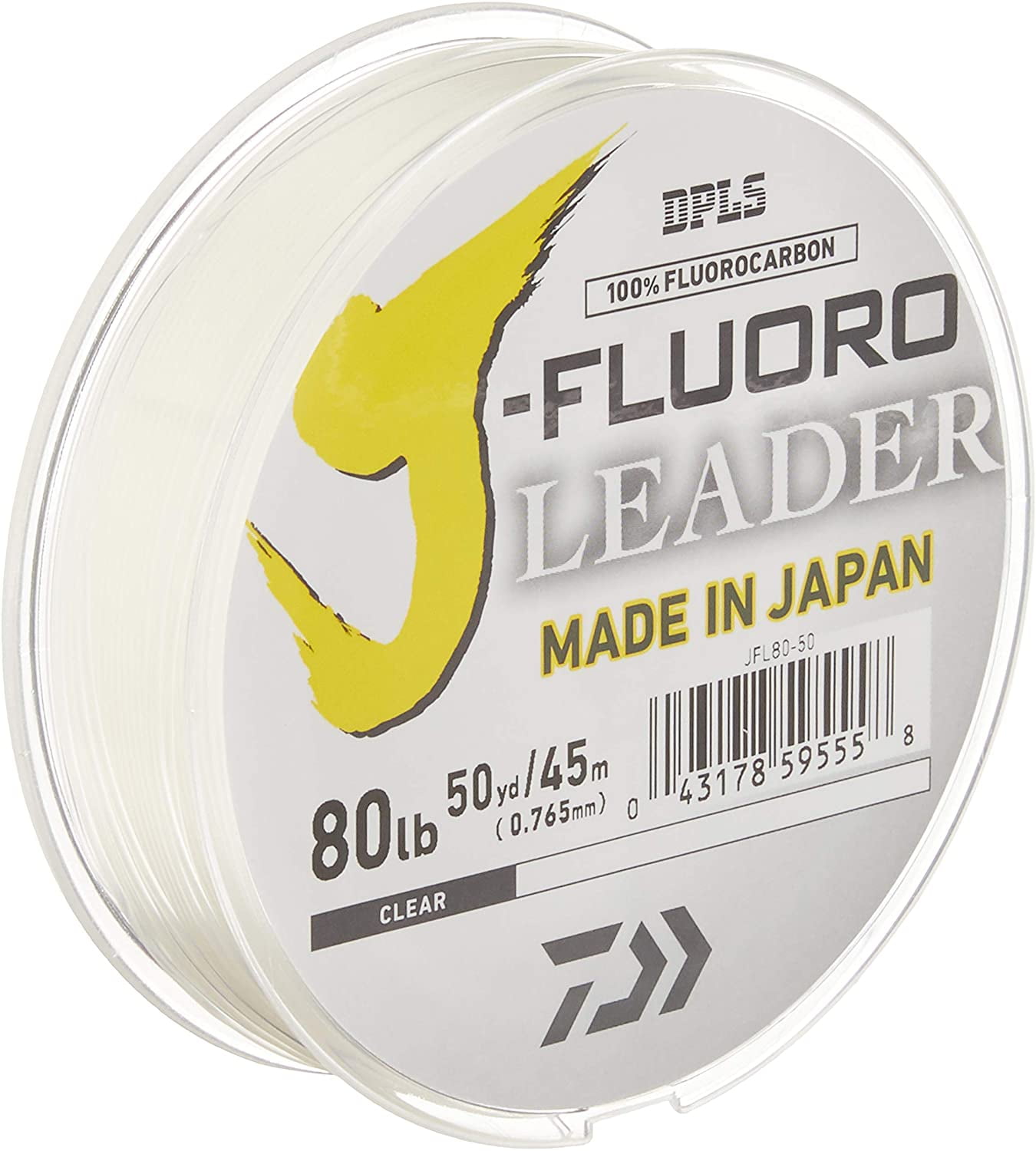 Daiwa J-Fluoro Fluorocarbon Leader, 60 Pound, 50 Yards Clear - JFL60-50 
