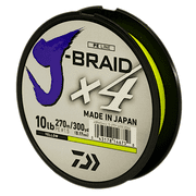 DAIWA J Braid X4 300 Yards Hi Vis Yellow, 40#