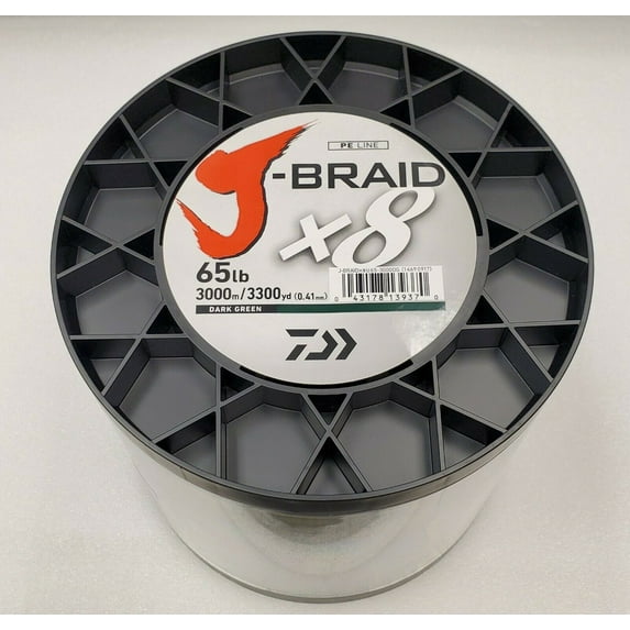 Daiwa JB8U65-3000DG J-Braid, 8 Strand Braided Line, 3000M, Dark