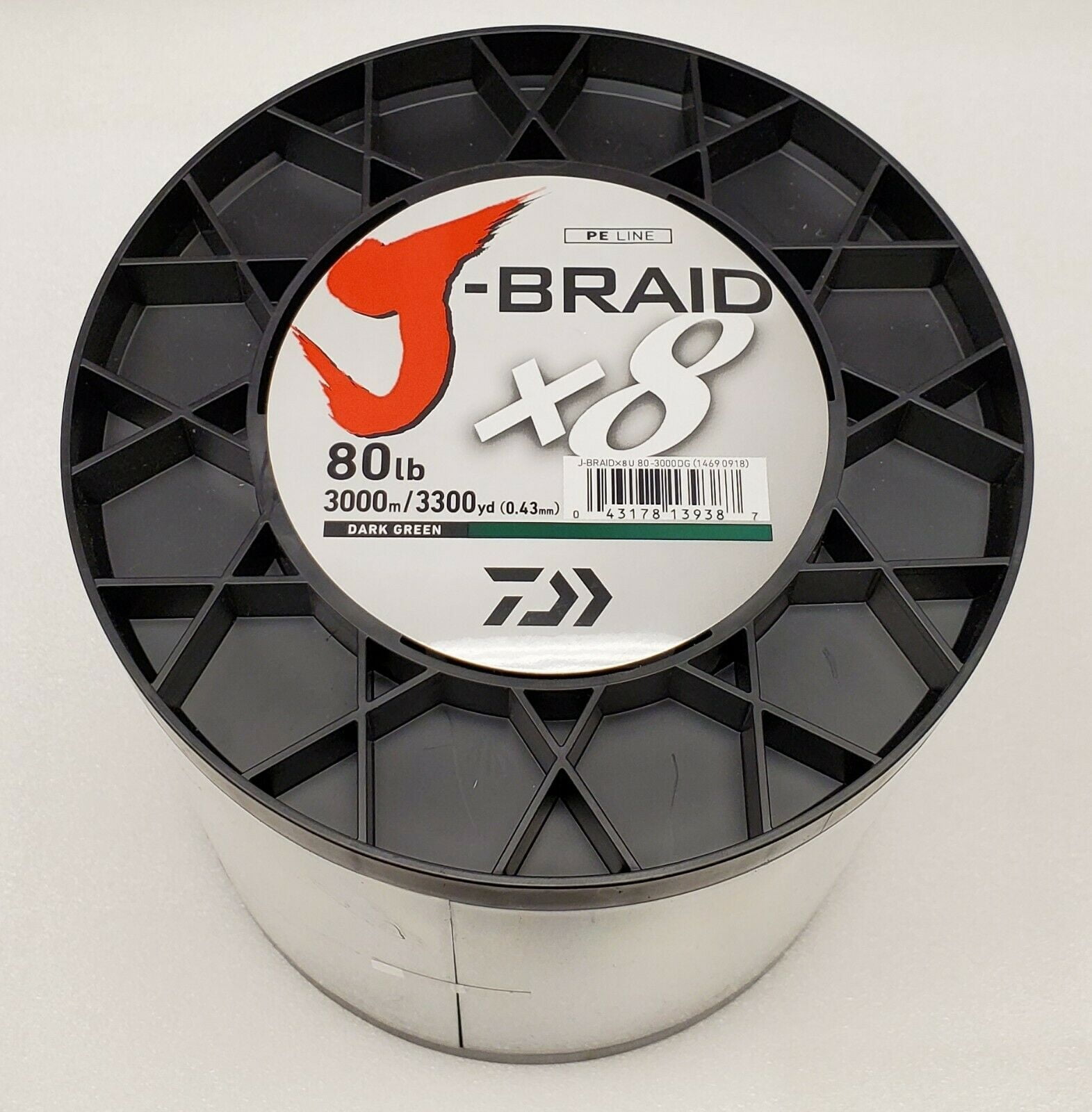 Daiwa JB8U100-3000DG J-Braid, 8 Strand Braided Line, 3000M, Dark 