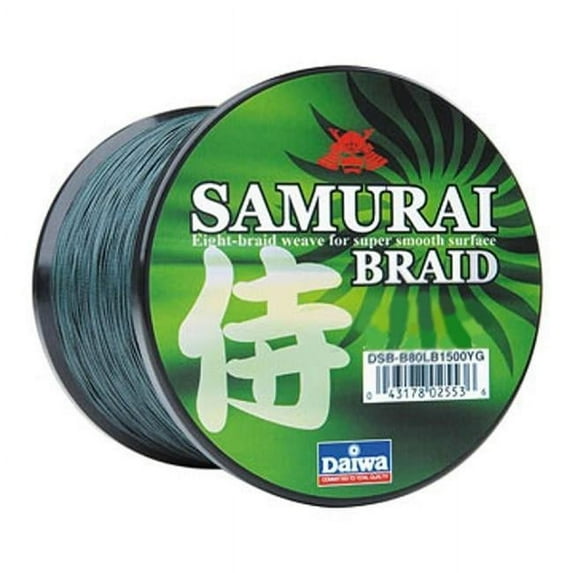 Daiwa SAMURAI Braided Fishing Line Bulk Spool, 55lb, 300yd DSB-B55LB300YG