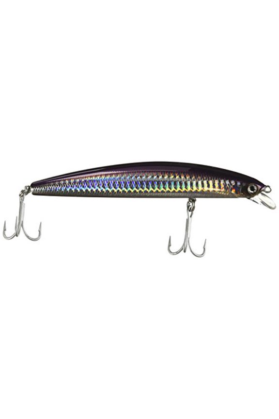 Salt Pro SP Minnow Floating Striper Lure, 5", Purple Back Silver