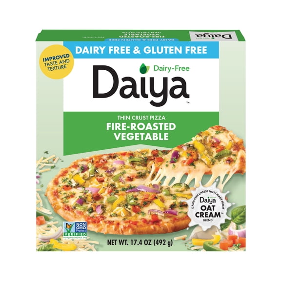 Daiya Dairy Free Gluten Free Fire-Roasted Vegetable Pizza, Vegan, 17.4 oz (Frozen)