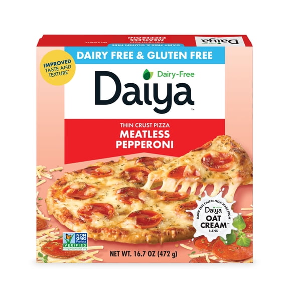 Daiya Dairy Free Gluten Free Meatless Pepperoni Pizza, Vegan, 16.7 oz (Frozen)