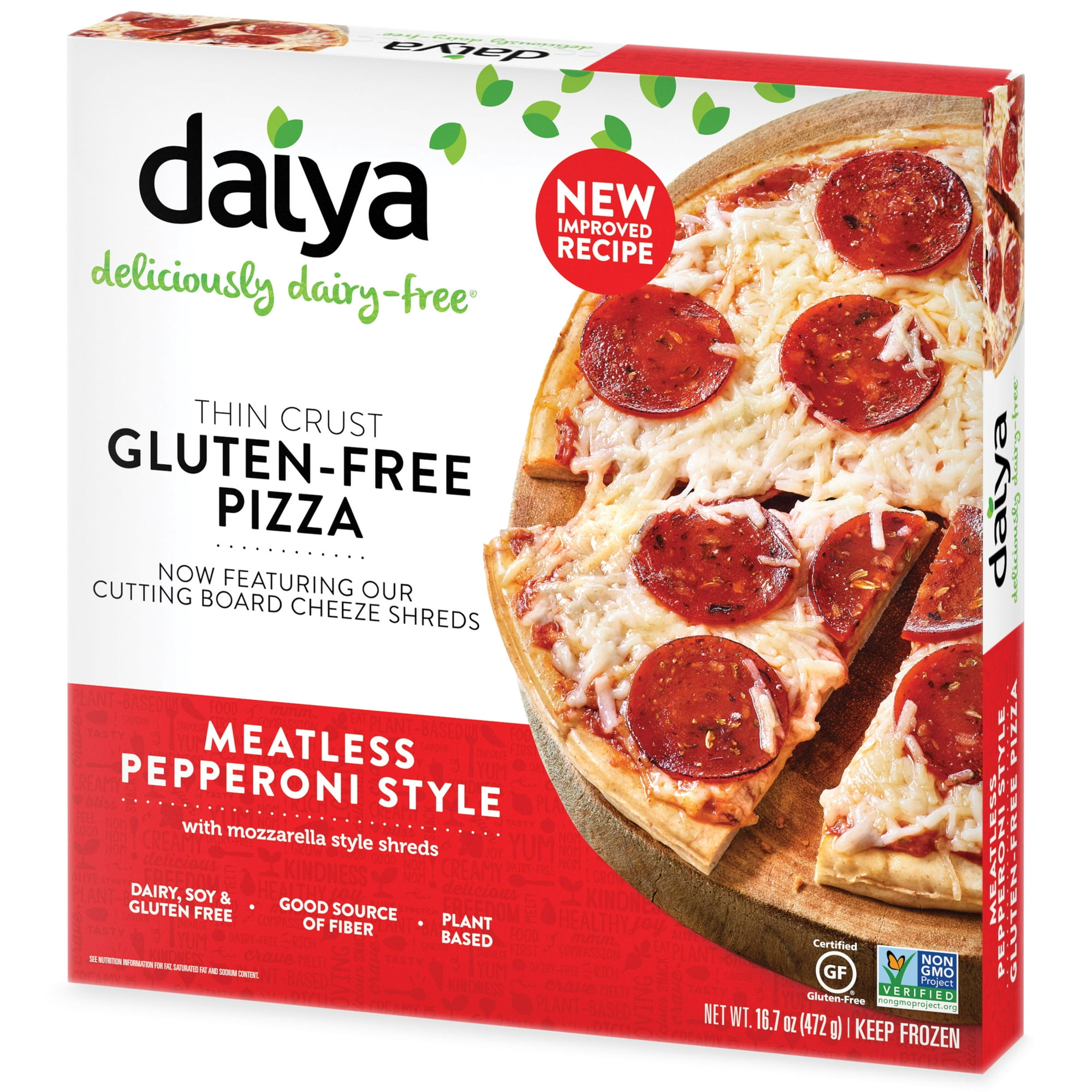 Daiya Dairy Free Gluten Free Meatless Pepperoni Vegan Pizza, 16.7 oz (Frozen) - Walmart.com