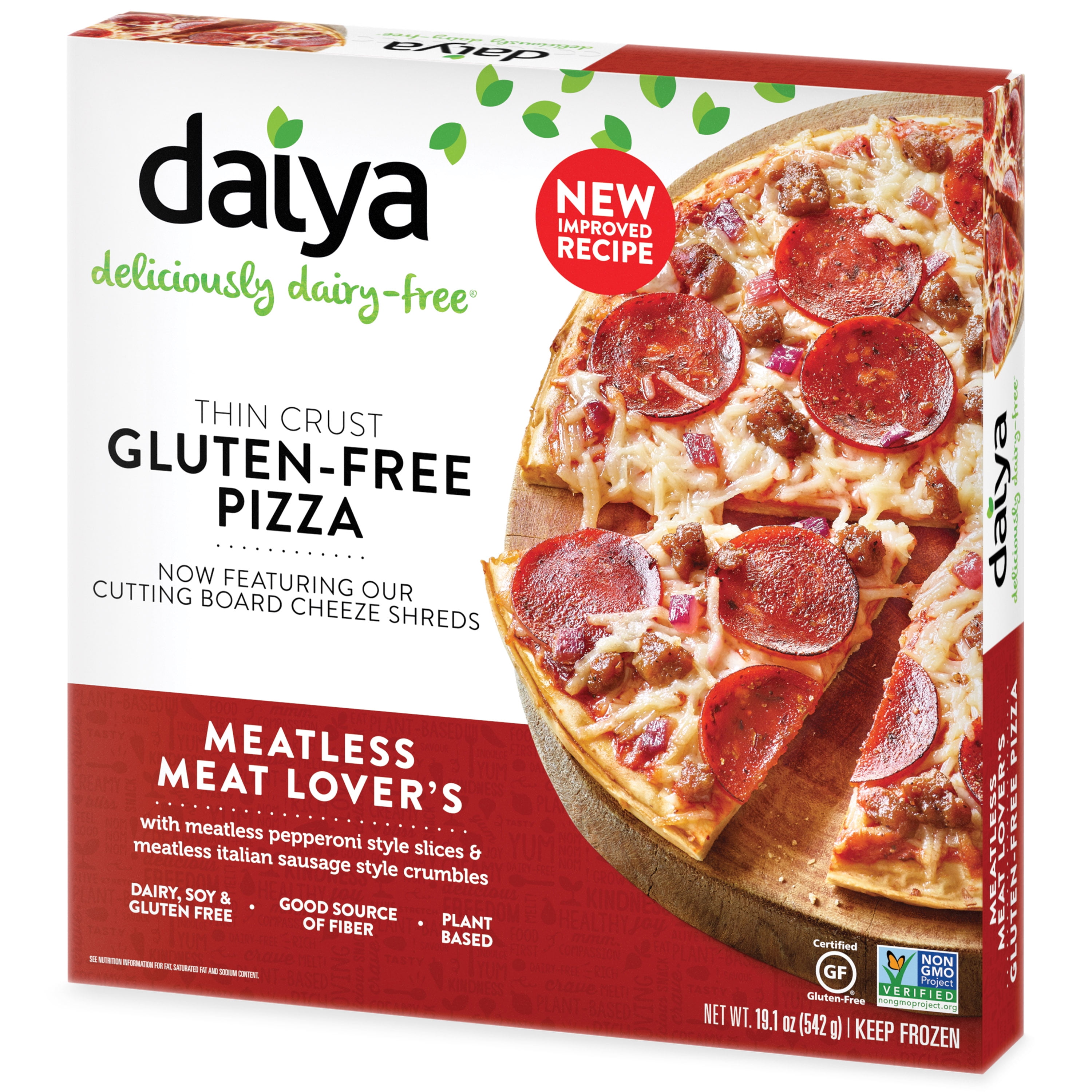 Daiya Deliciously Dairy Free Thin Crust Meatless Meat Lovers Pizza, 19.1 Ounce -- 8 per case.