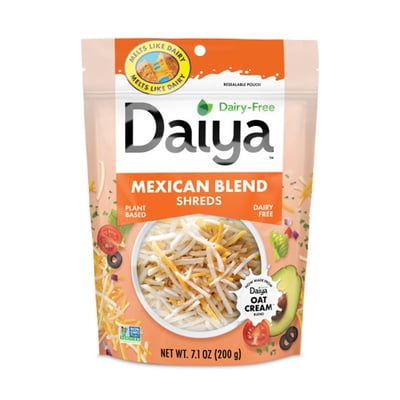 Daiya Dairy Free Mexican Blend Cheese Shreds, Vegan, 7.1 oz (Refrigerated)