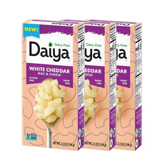 Daiya Vegan Mac & Cheese, Dairy Free, Gluten Free, White Cheddar , 5.5 oz, Pack of 3