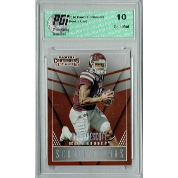 Dak Prescott 2016 Panini Contenders #16 School Colors Rookie Card PGI 10 Dallas Cowboys