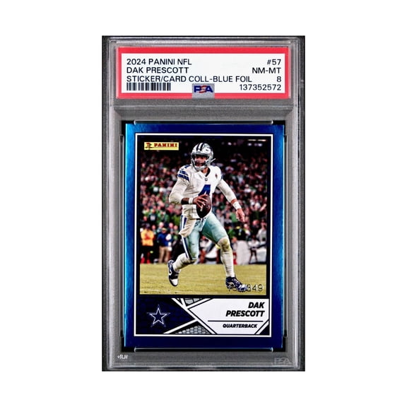 Dak Prescott 2024 Panini Sticker Collection 167/349 #57 Blue Foil PSA 8 NM-MT