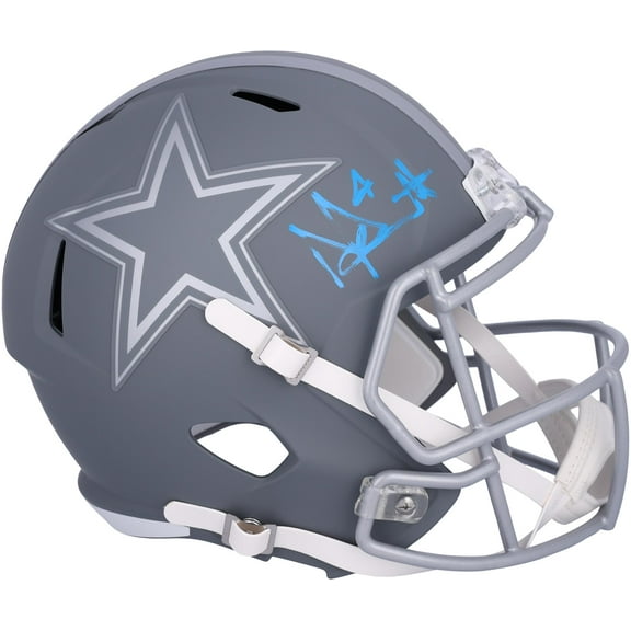Dak Prescott Dallas Cowboys Autographed Slate Speed Replica Helmet - Fanatics Authentic Certified