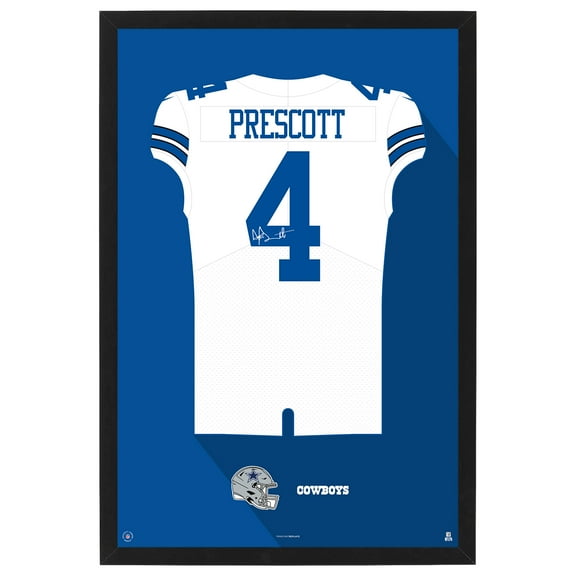 Dak Prescott Dallas Cowboys Away Jersey Framed Art Print