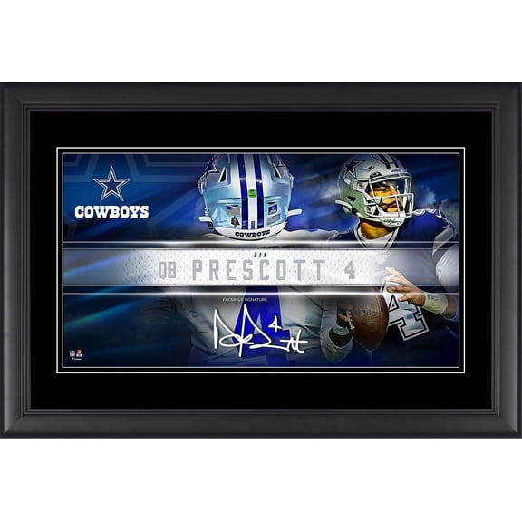 Dak Prescott Dallas Cowboys Framed 10" x 18" Player Nameplate Collage