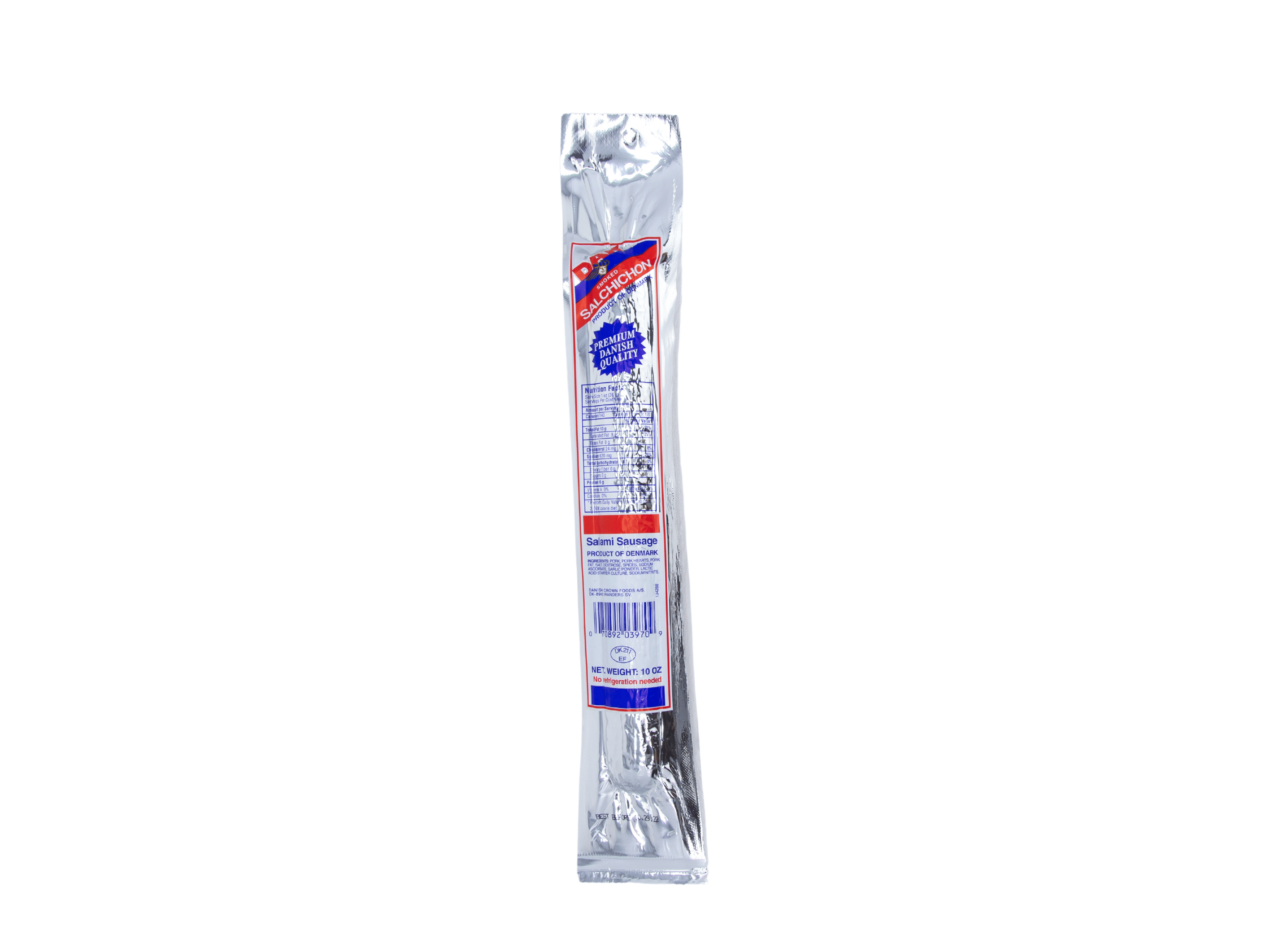 Dak, Smoked Salchichon, Salami Sausage, Shelf Stable 10oz Plastic Vaccuum Pack