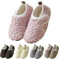 thumbnail image 1 of Dakaela 1-10Y Toddler Slippers Boys Girls Non Slip House Shoes Winter Warm Fuzzy Walking Shoes Indoor Outdoor with Hook and Loop Beige, 1 of 7