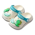 thumbnail image 1 of Dakaela 1-6Y Toddler Cute Clogs Boys Girls Cartoon Dinosaur Slip on Garden Shoes Baby Summer Slides Water Sandals for Beach Pool White, 1 of 9