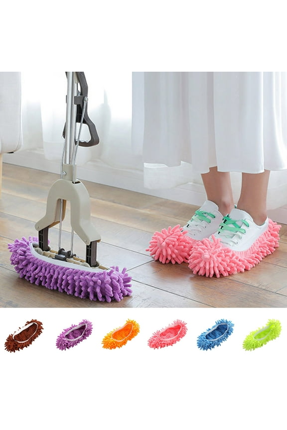 1 Pack Shoe Cover Duster Mopping Slippers Reusable Microfiber Dust Mops Floor Cleaning Shoes for House Office