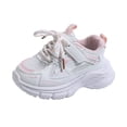 thumbnail image 1 of Dakaela 15M-6Y Toddler Sneakers Girls Boys Athletic Sports Lace up Chunky Platform Walking Running Tennis Shoes with Arch Support Pink, 1 of 6