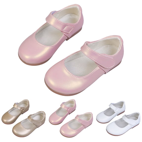 Dakaela 2-11Y Girls Dress Shoes Toddler School Uniform Princess Mary Jane Flats Wedding Party Casual Slip on Ballet Shoes for Little Big Kid Gold 11