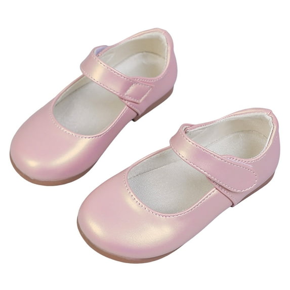 Dakaela 2-11Y Girls Dress Shoes Toddler School Uniform Princess Mary Jane Flats Wedding Party Casual Slip on Ballet Shoes for Little Big Kid Pink 11