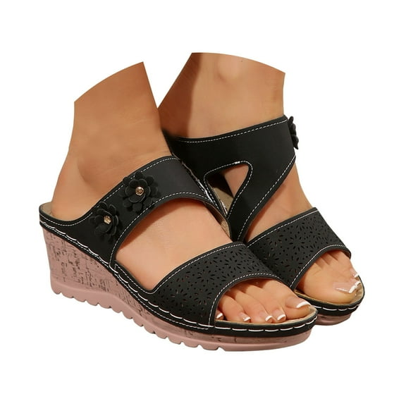 Dakaela 2025 Platform Sandals for Women Comfortable Fashion Wedges Open Toe Espadrilles Slip on Shoes