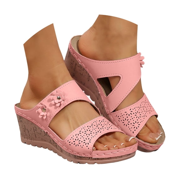 Dakaela 2025 Platform Sandals for Women Comfortable Fashion Wedges Open Toe Espadrilles Slip on Shoes