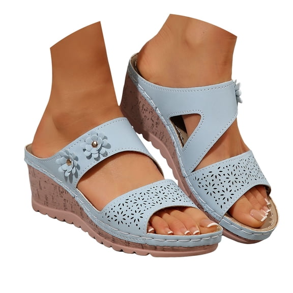 Dakaela 2025 Platform Sandals for Women Comfortable Fashion Wedges Open Toe Espadrilles Slip on Shoes