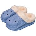 thumbnail image 1 of Dakaela 3-13Y Kids Lined Clogs Boys Girls Winter Fleece Garden Shoes Toddler Platform House Shoes Slip on Indoor Outdoor Mules Blue 2.5, 1 of 9