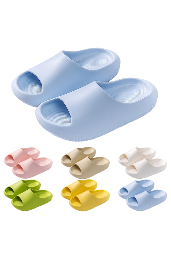 5-13Y Cloud Slides for Kids Boys Girls Shower Pillow Slippers Open Toe Bathroom Pool Sandals Toddler Summer Non Slip Beach Shoes Blue