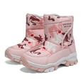 thumbnail image 1 of Dakaela 5-14Y Boys Girls Snow Boots Toddler Waterproof Hook and Loop Mid Calf Fleece Lined Outdoor Winter Shoes for Little Big Kids Pink 5, 1 of 8
