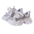 thumbnail image 1 of Dakaela 6M-6Y Girls Light Up Sneakers Sparkly Rhinestone Bow Thick Cushioned Sole Running Shoes for Toddler Little Kids, 1 of 6