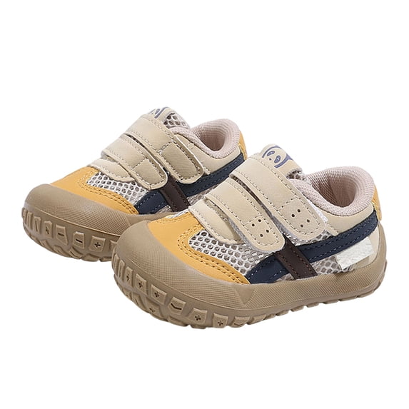 Dakaela 6M-6Y Toddler Boy Girl Slip on Walking Shoes Lightweight Retro Barefoot Sneakers with Hook and Loop Straps