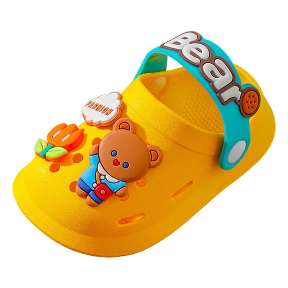 Dakaela 6M-6Y Toddler Garden Clogs Boys Girls Slip on Water Shoes Summer Lightweight Outdoor Baby Cute Slides Sandals for Beach Pool Yellow