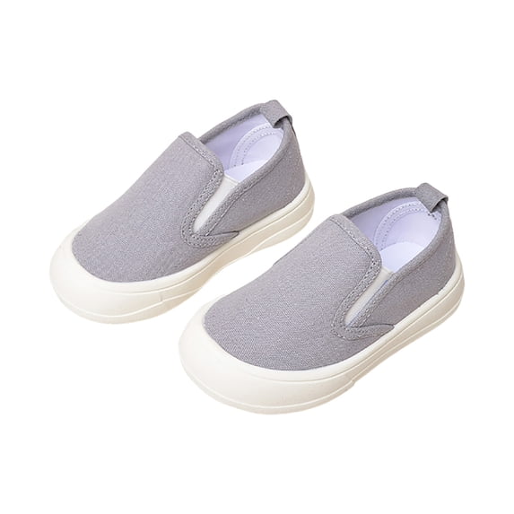 Dakaela 6M-8Y Infant Baby Girls Boys Canvas Shoes Soft Sole Toddler Slip on Walking Shoes Newborn Crib Loafers Casual Sneakers Grey 5