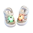 thumbnail image 1 of Dakaela 9M-5Y Kids Sandals Light up Bear Boys Girls Summer Water Shoes Non Slip Athletic Beach Casual Slides with Hook and Loop Light Gray, 1 of 6