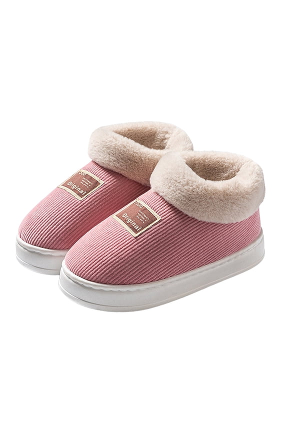 Ankle Winter Mini Boots for Women Fleece Lined Platform Snow Booties Memory Foam Slip on House Shoes