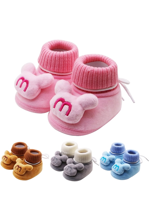 Baby Booties Newborn First Walkers Shoes Infant Boys Girls Sock Boots Knit Cute Toddler Non Slip Winter House Shoes Blue
