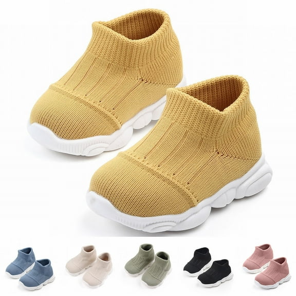 Dakaela Baby Boy Girl Sock Shoes Infant Non Slip Walking Shoes House Slippers Soft Rubber Sole Breathable Toddler Outdoor Sneakers Beige 4