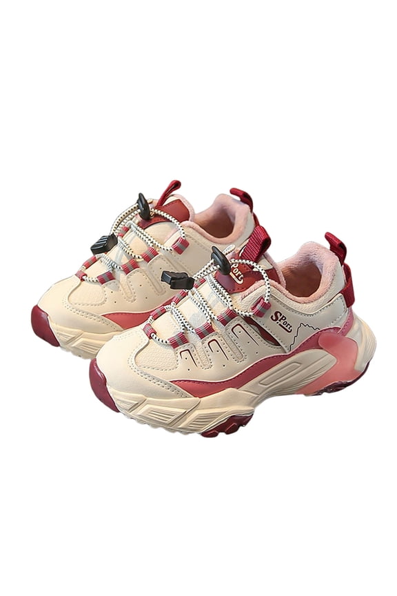 Baby Boys Girls Chunky Sneakers Toddler Lightweight Running Sport Shoes Platform Non Slip Casual Walking Tennis Shoes Pink 2