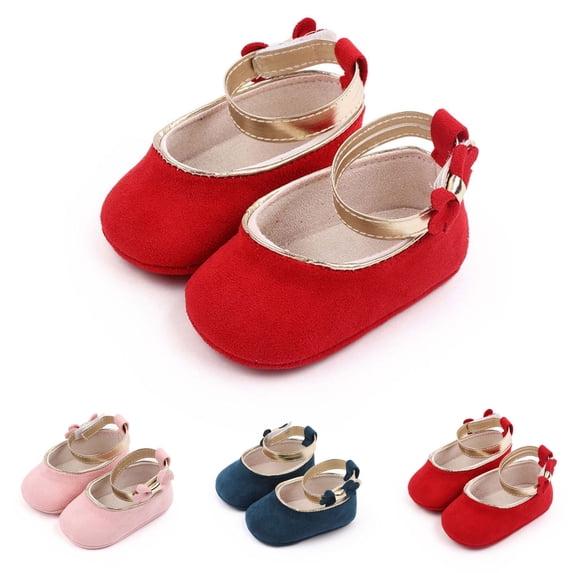 Dakaela Baby Girls Mary Jane Flats Infant Newborn Suede Walking Crib Shoes Ankle Strap Soft Sole Princess Wedding Dress Shoes Blue